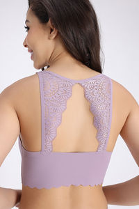 Zivame Freeform Padded Non Wired 3/4Th Coverage Bralette - Sea Fog — thumbnail 5